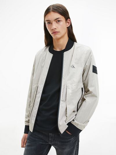 Calvin Klein Ruhák HU551481 | Calvin Klein Crinkle Nylon Férfi Bomber Dzseki Szürke